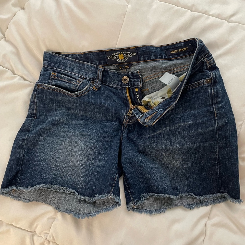 Lucky Brand Abbey Short Jean Cutoff Medium Wash
